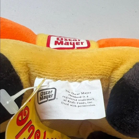Vintage Oscar Mayer Weiner Mobile Plush Stuffed Orange Bean Bag Toy NWT - Picture 2 of 4
